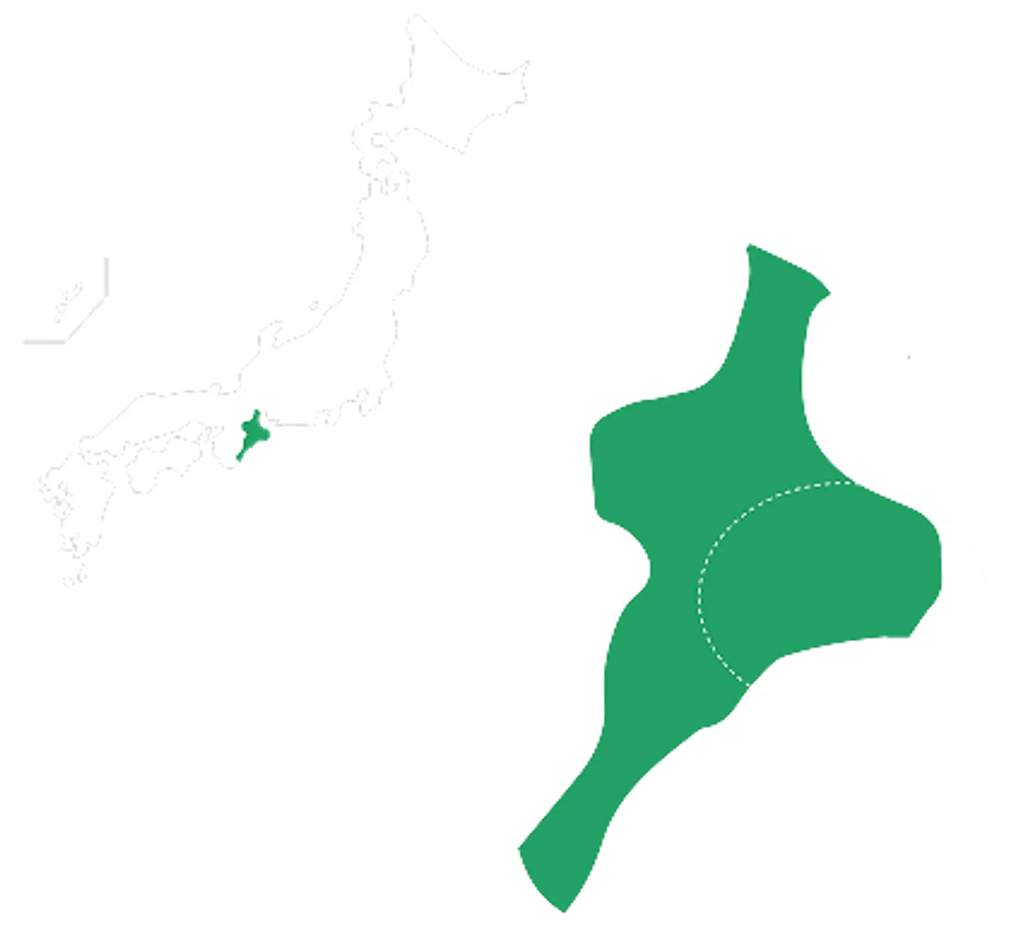 Japan map with Mie highlight